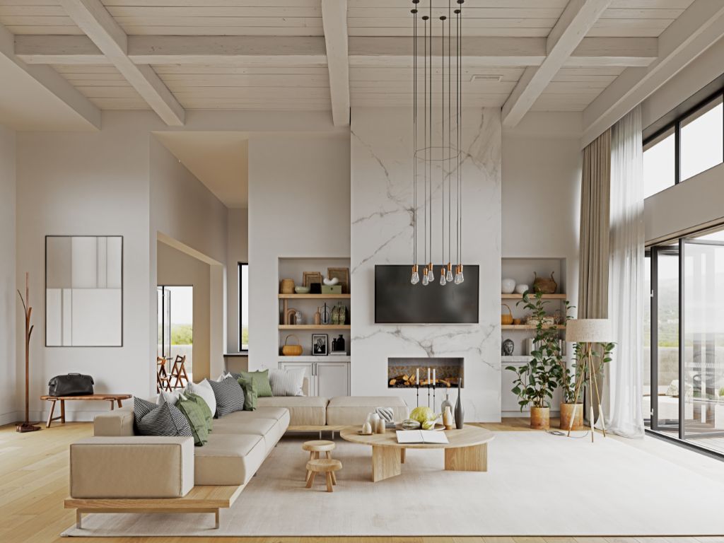 DEC - Decoração de casa branca: Sala de estar branca